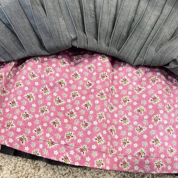 Oilily Girls 9-10 Denim Dress Floral Embroidery Butterfly Pink Accents Pleated S - Picture 10 of 13